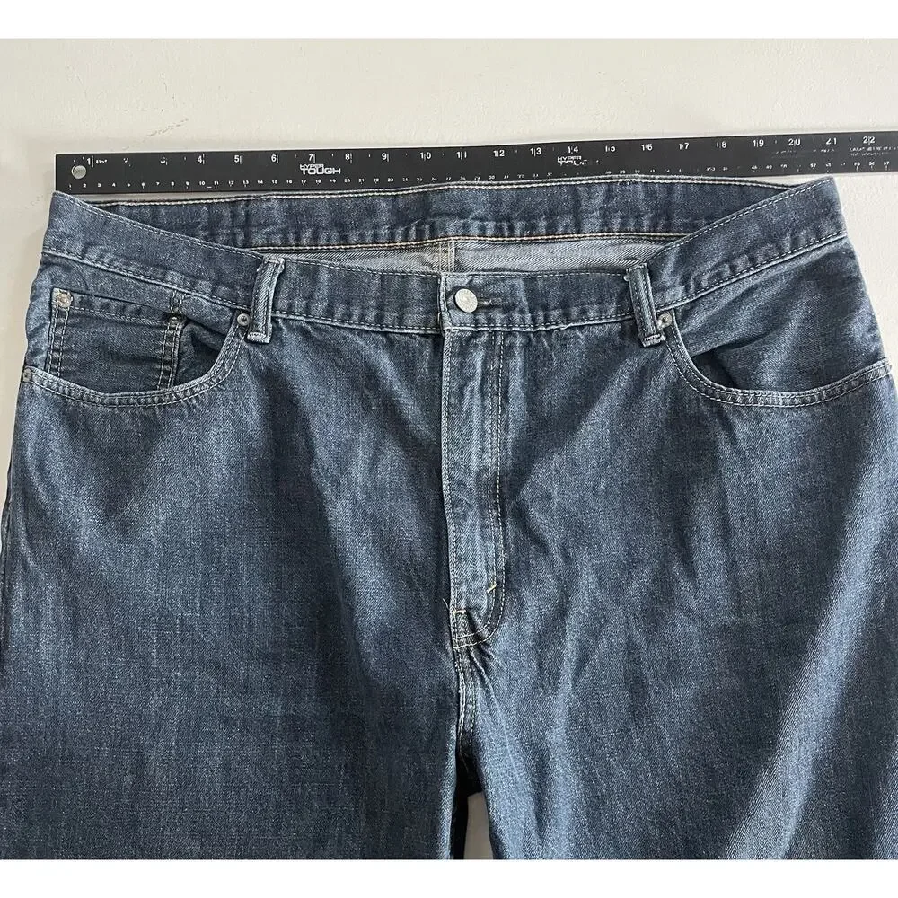 Levi's Men’s Denim Blue Jeans 44 x 30 Dark Wash Relaxed Fit Straight Preppy